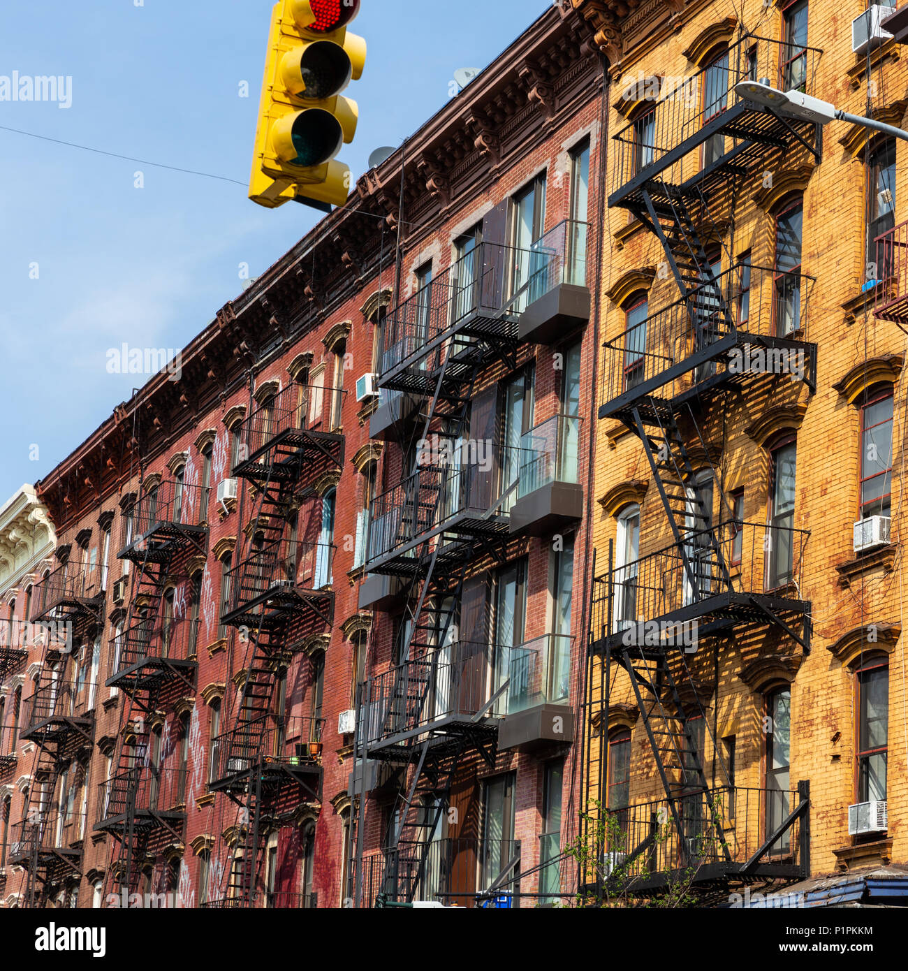 A fire escape of an apartment building in New York city Stock Photo - Alamy