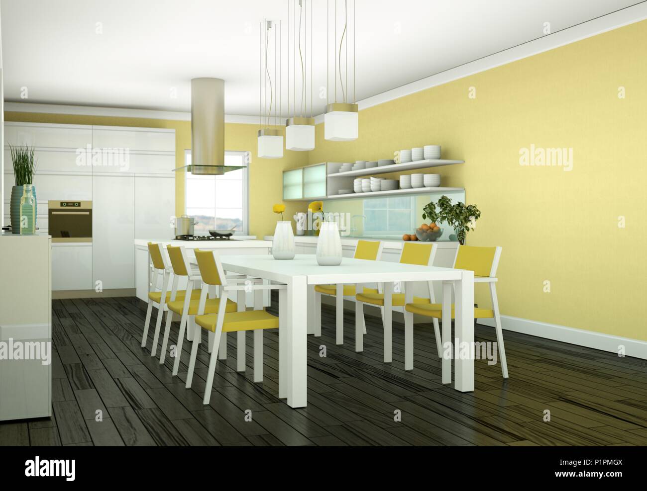 Dining room interior design in modern appartment Stock Photo - Alamy