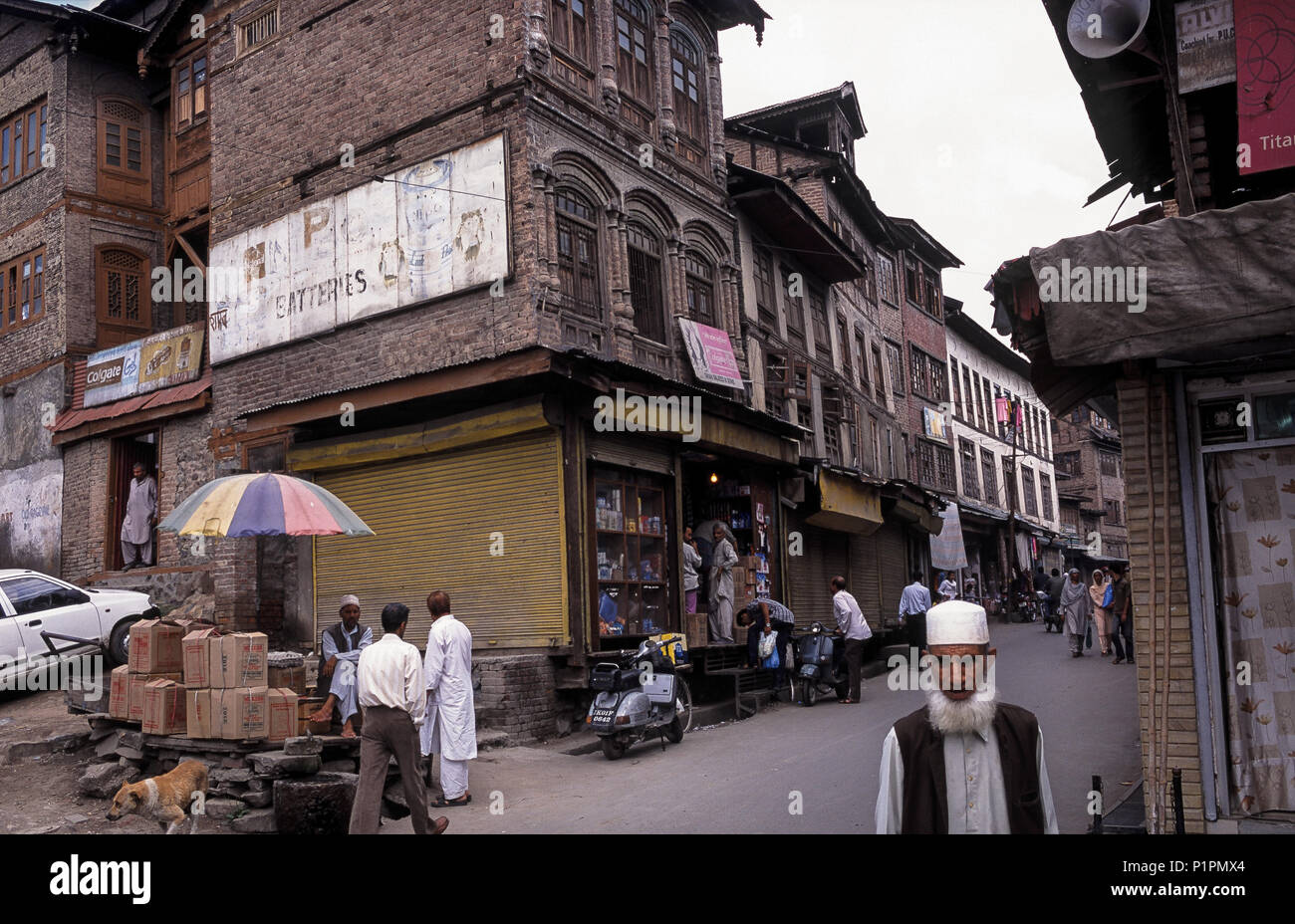 Srinagar, India, street scene Stock Photo