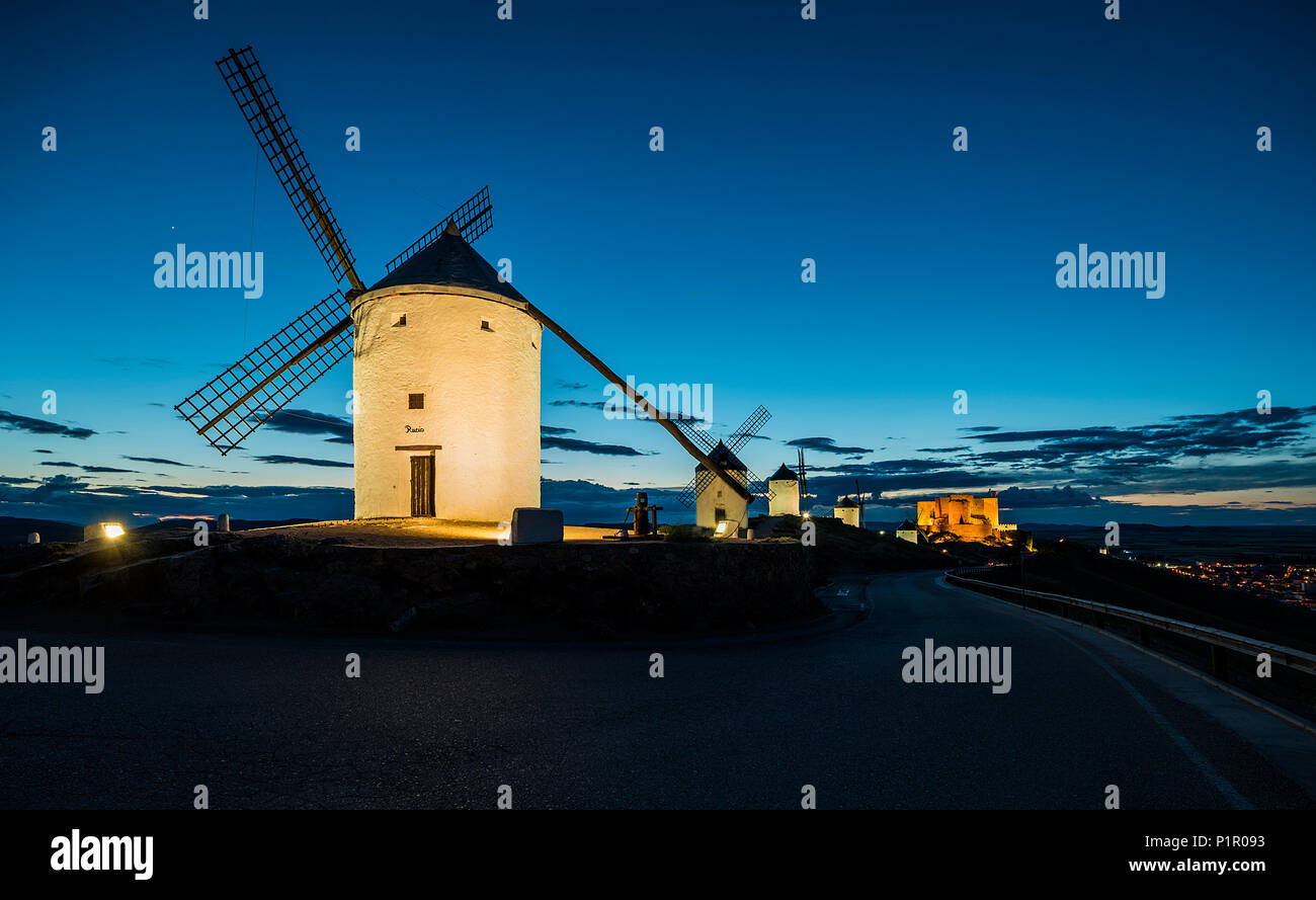 windmill, wind, quixote Stock Photo