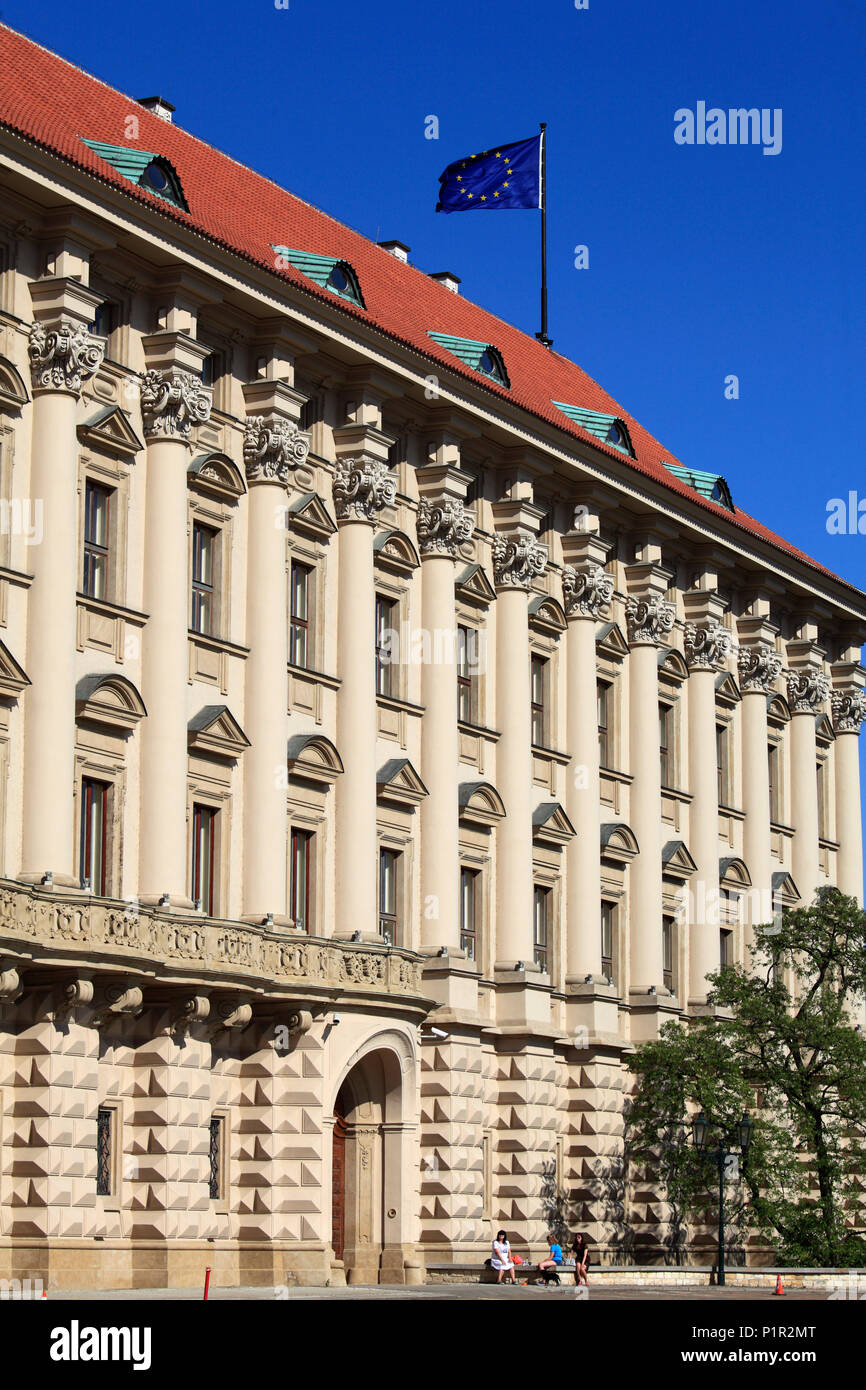 Czech Republic, Prague, Castle district, Cernin Palace, Ministry of Foreign Affairs, Stock Photo
