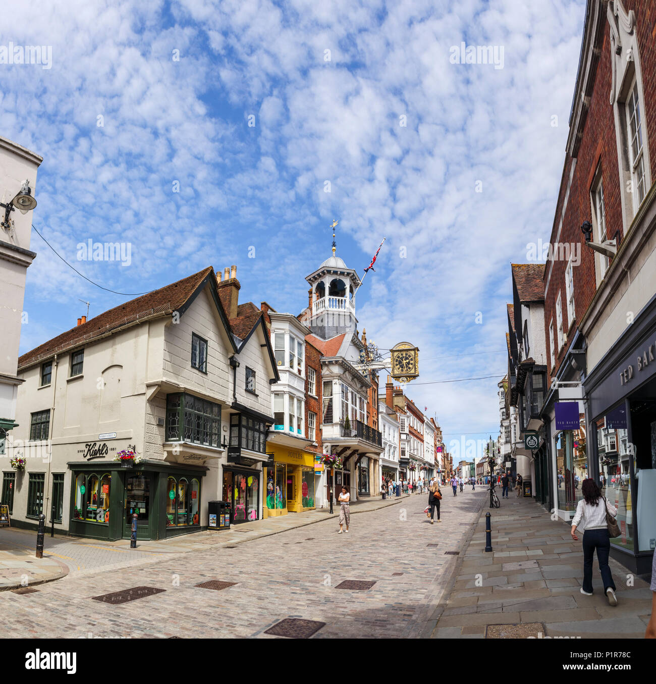 The Iconic Guildhall With Its Distinctive Historic Medieval Clock In 