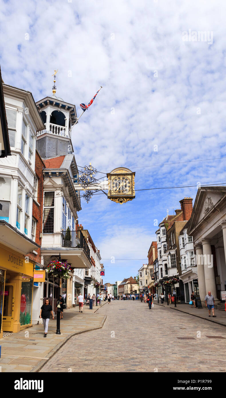 The iconic Guildhall with its distinctive historic medieval clock in ...