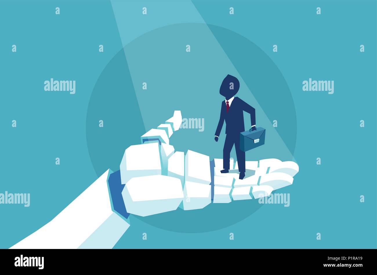 Vector of a businessman in a robot hand Stock Vector