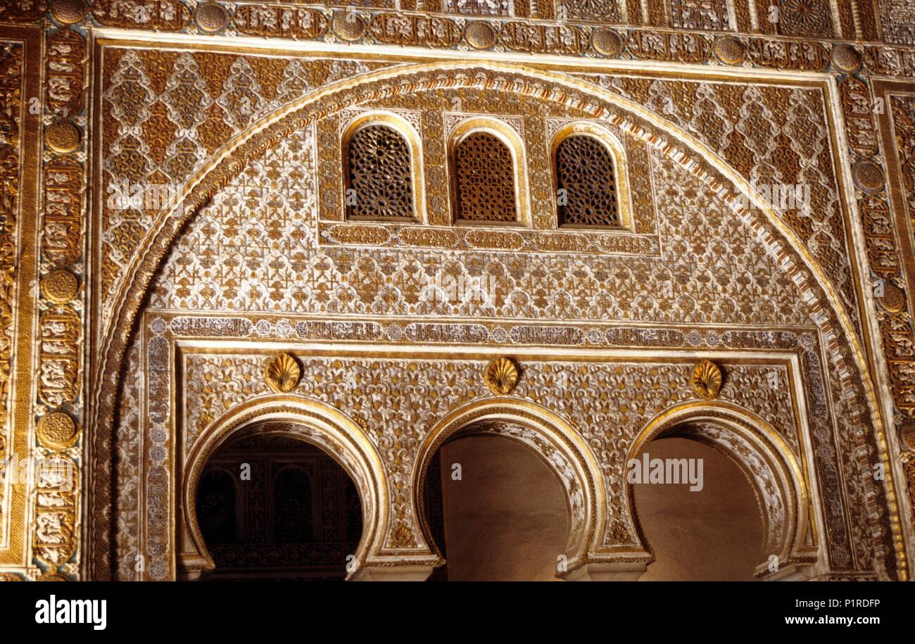 . Alcázar, 'Salón de los Embajadores' (sala más espectacular y conocida) (mudéjar). Stock Photo