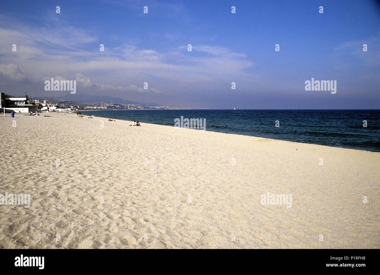 SPAIN - Catalonia - Barcelonés (district) - Barcelona. Badalona, playa de Badalona. Stock Photo