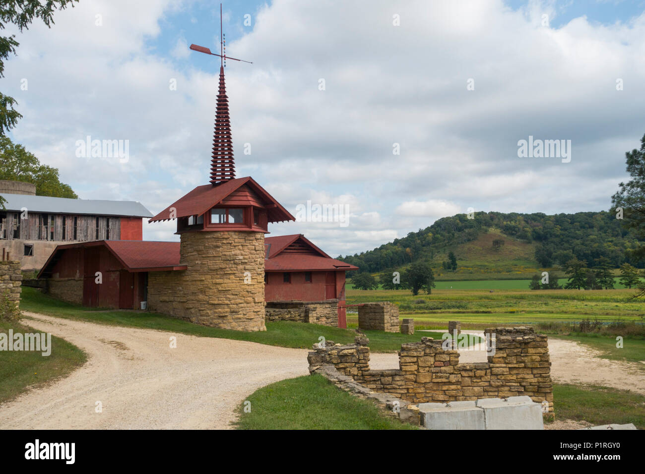 Taliesin estate of Frank Lloyd Wright in Spring Green Wisconsin Stock