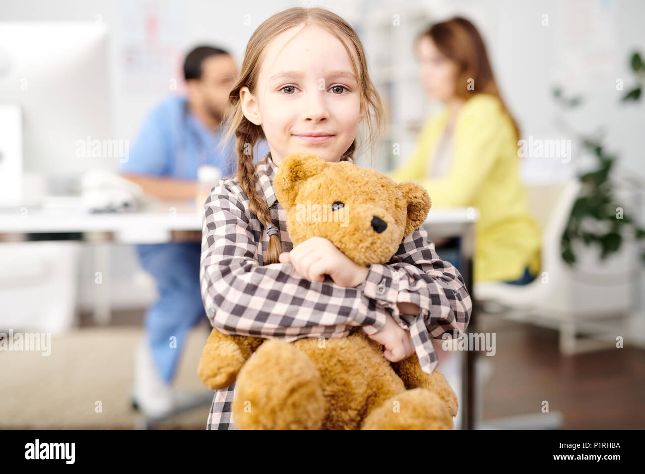 Cute little girl posing teddy bear hi-res stock photography and images -  Alamy