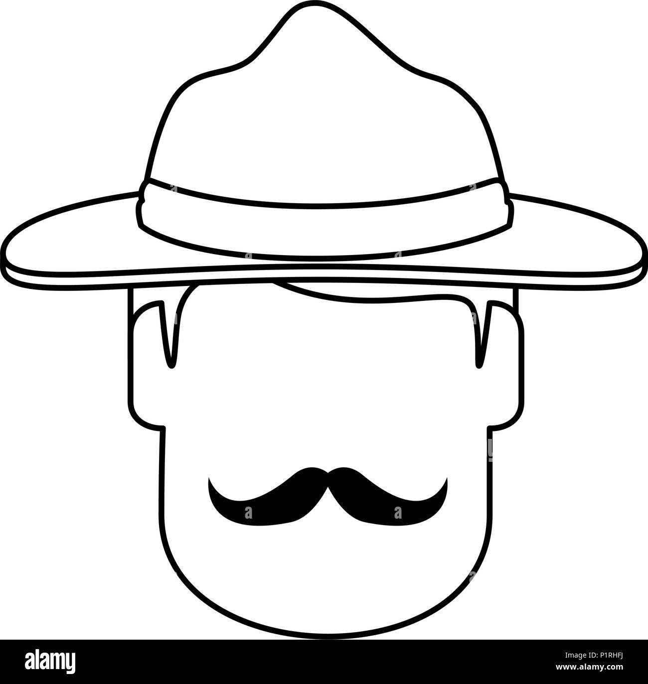 Canadian Ranger head avatar character vector illustration design Stock Vector