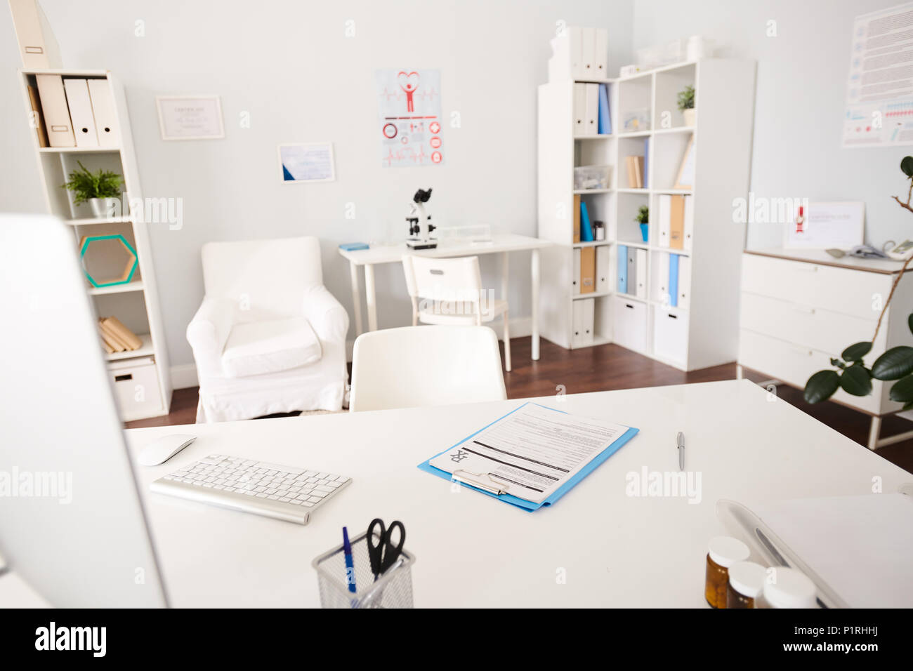 Interior of Doctors Office in Modern Clinic Stock Photo