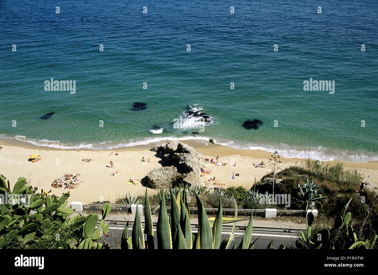 SPAIN - Catalonia - Maresme (district) - Barcelona. Arenys de Mar, playa / platja nudista. Stock Photo
