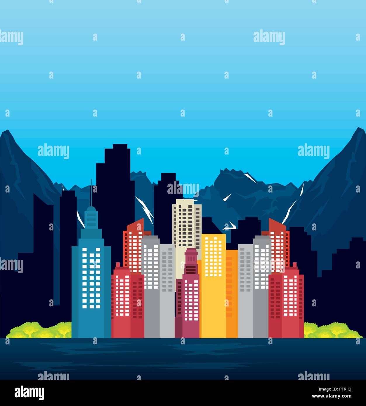 Outdoor reflection buildings Stock Vector Images - Alamy
