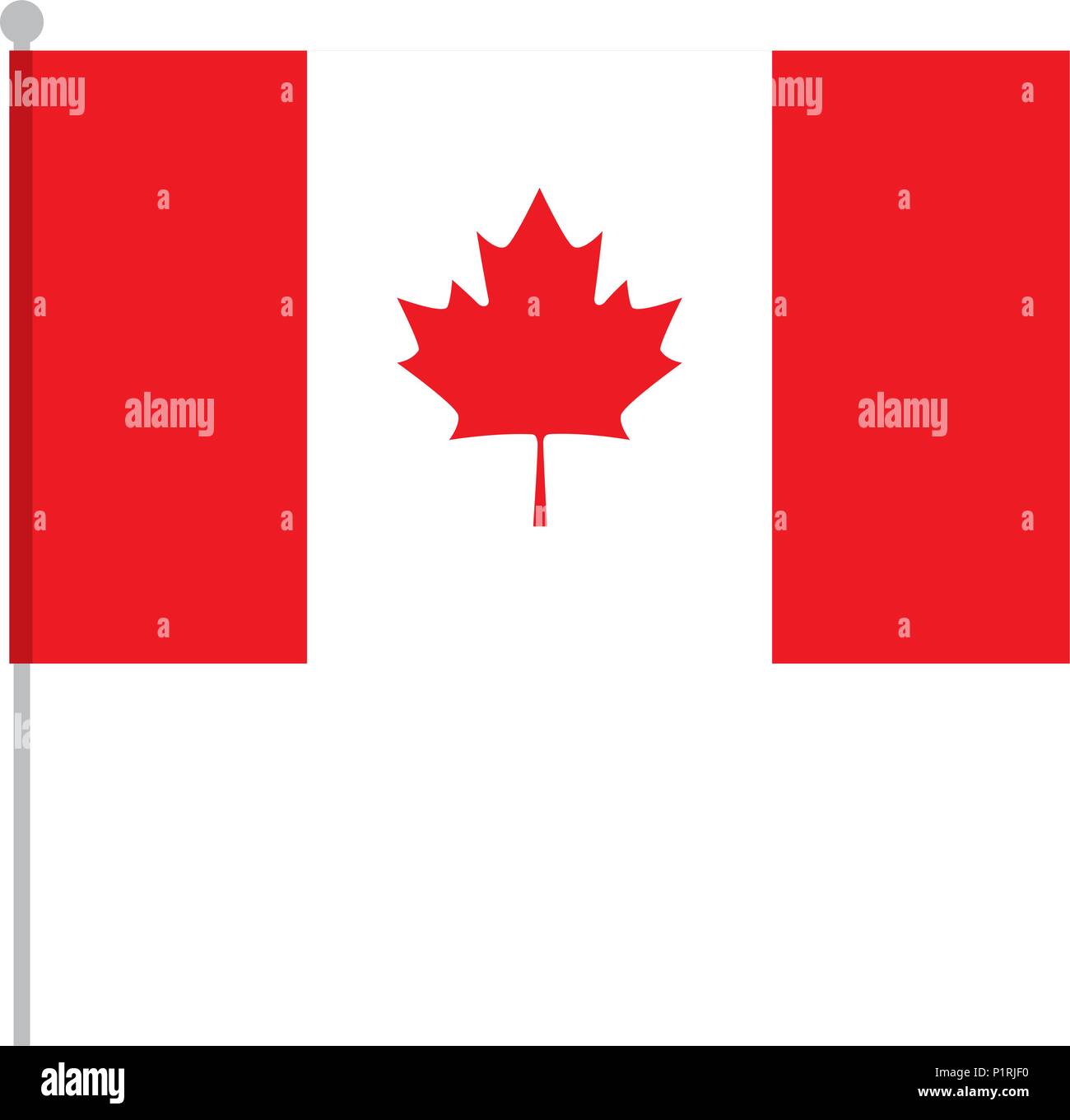 canadian flag in pole vector illustration design Stock Vector Image ...