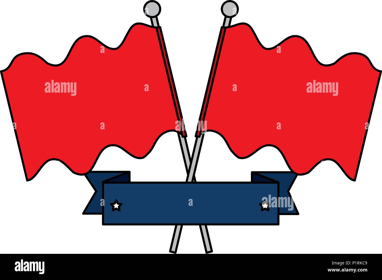 flags crossed with ribbon frame vector illustration design Stock Vector Image & Art Alamy