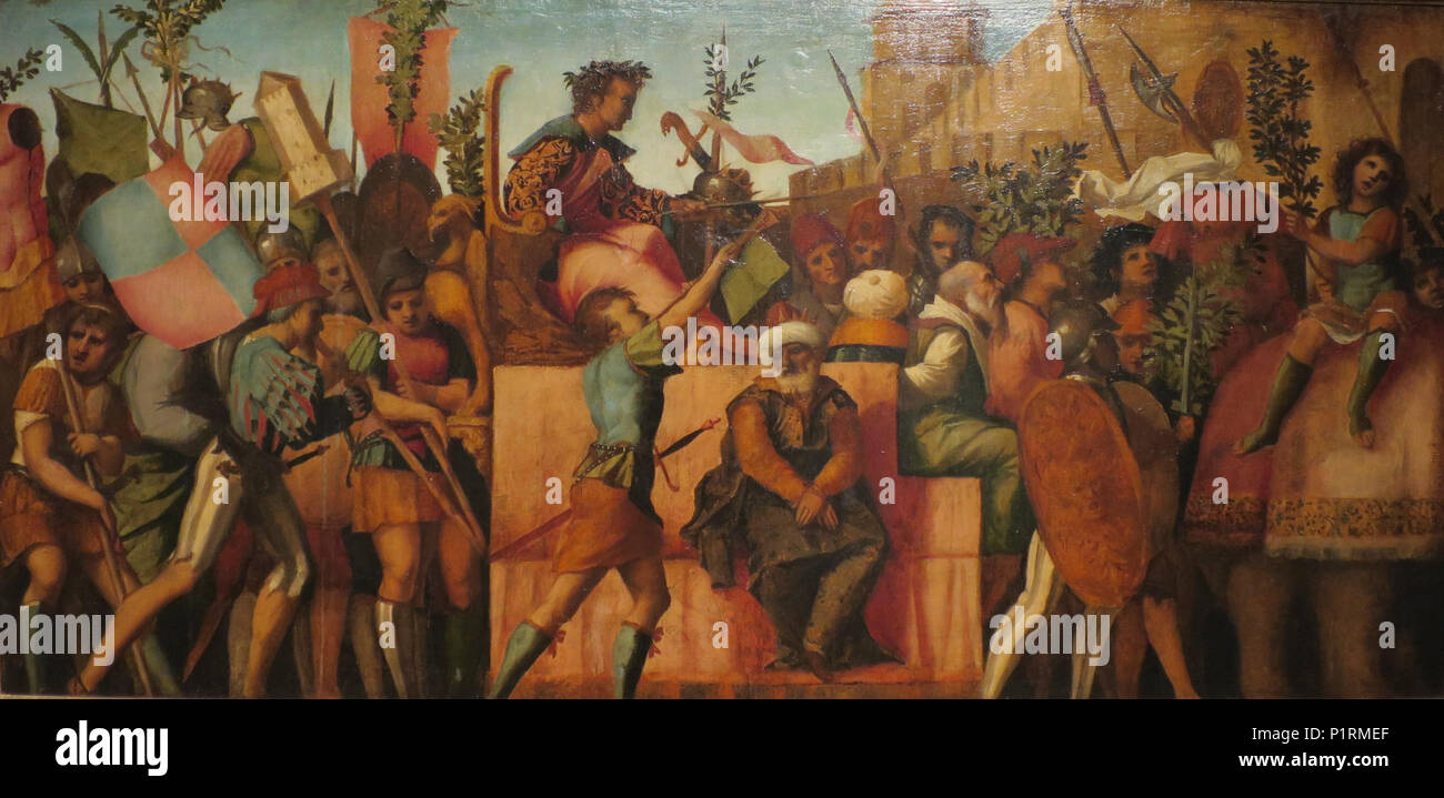'The Triumph of Caesar' by Jacopo Palma il Vecchio, c. 1510, Lowe Art Museum Stock Photo