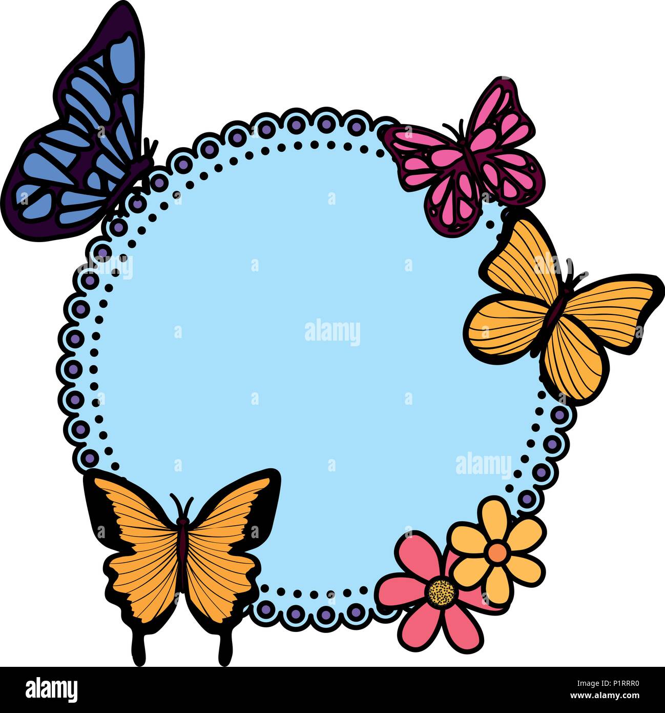 flowers garden with butterflies vector illustration design Stock Vector ...