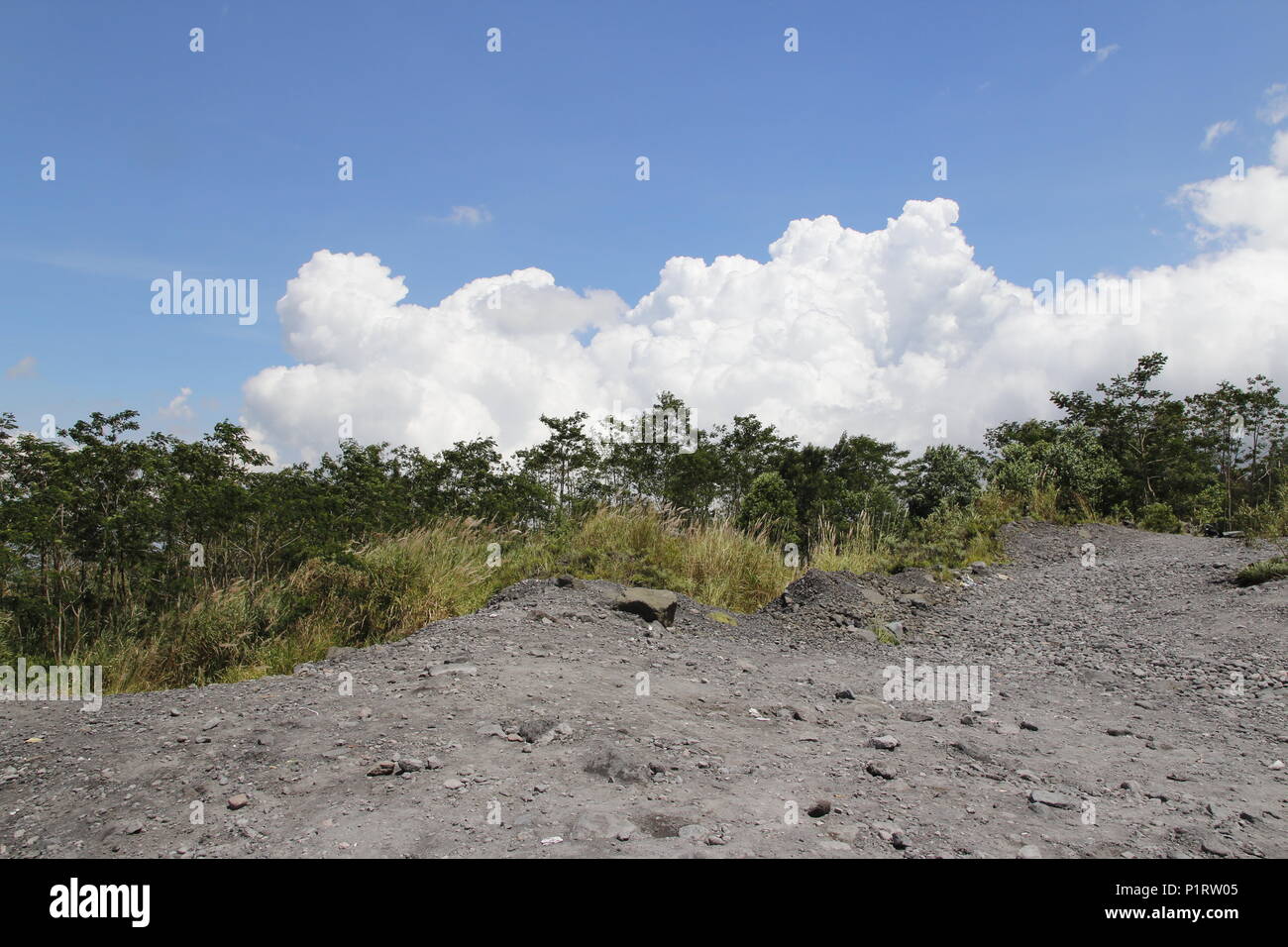 Scenic surrounding the Mount Merapi in sunny day , Yogyakarta ...