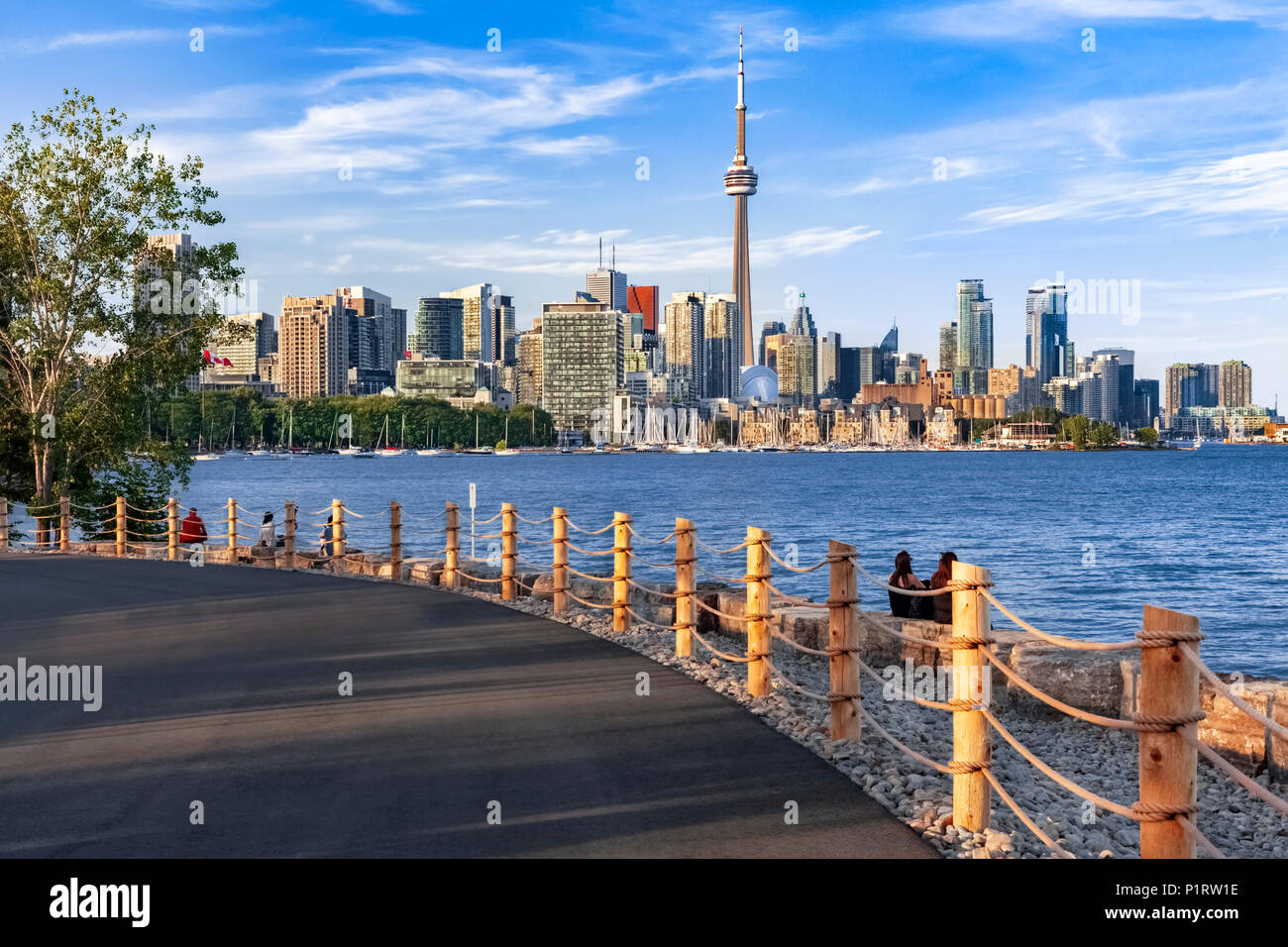 City of Toronto skyline from Trillium Park; Toronto, Ontario, Canada Stock Photo