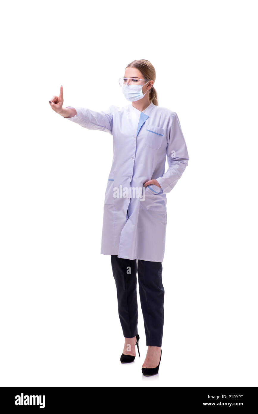Young woman doctor isolated on white background Stock Photo - Alamy