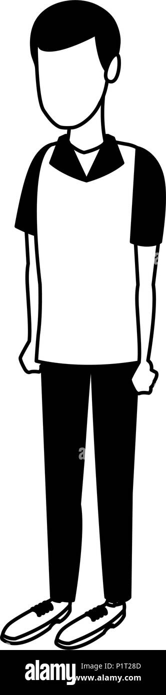 Young man cartoon in black and white Stock Vector Image & Art - Alamy