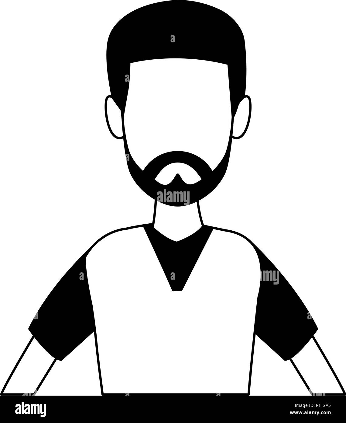 Young man cartoon in black and white Stock Vector Image & Art - Alamy
