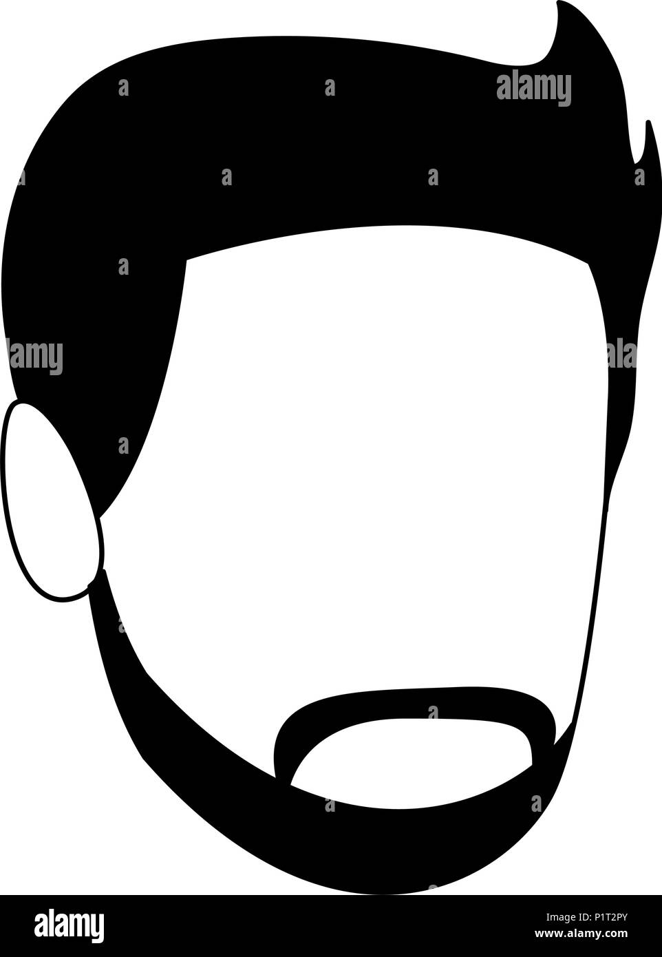 Young man face cartoon in black and white Stock Vector Image & Art - Alamy