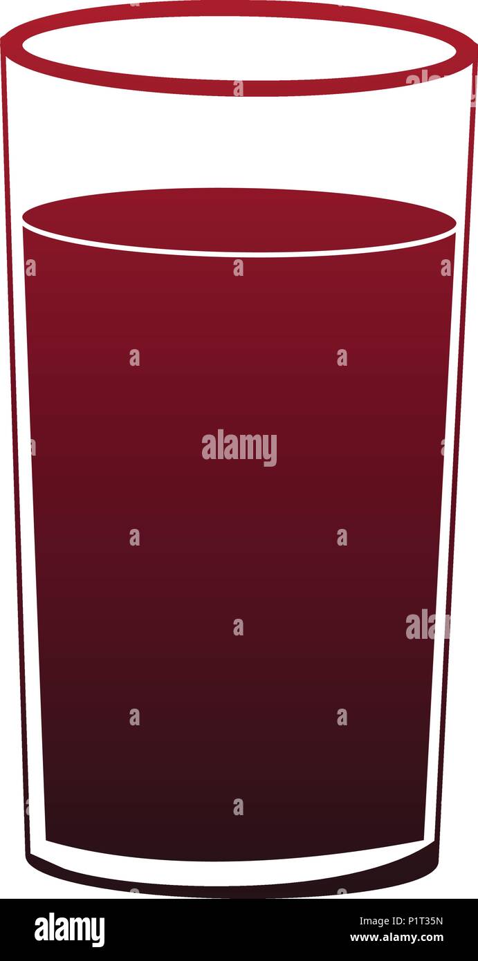 Juice in glass cup red lines Stock Vector