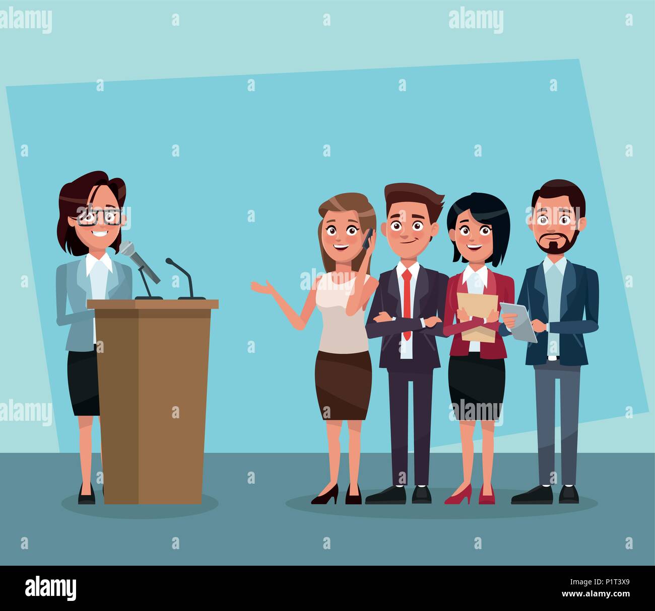 Politician speaking with microphone Stock Vector Image & Art Alamy
