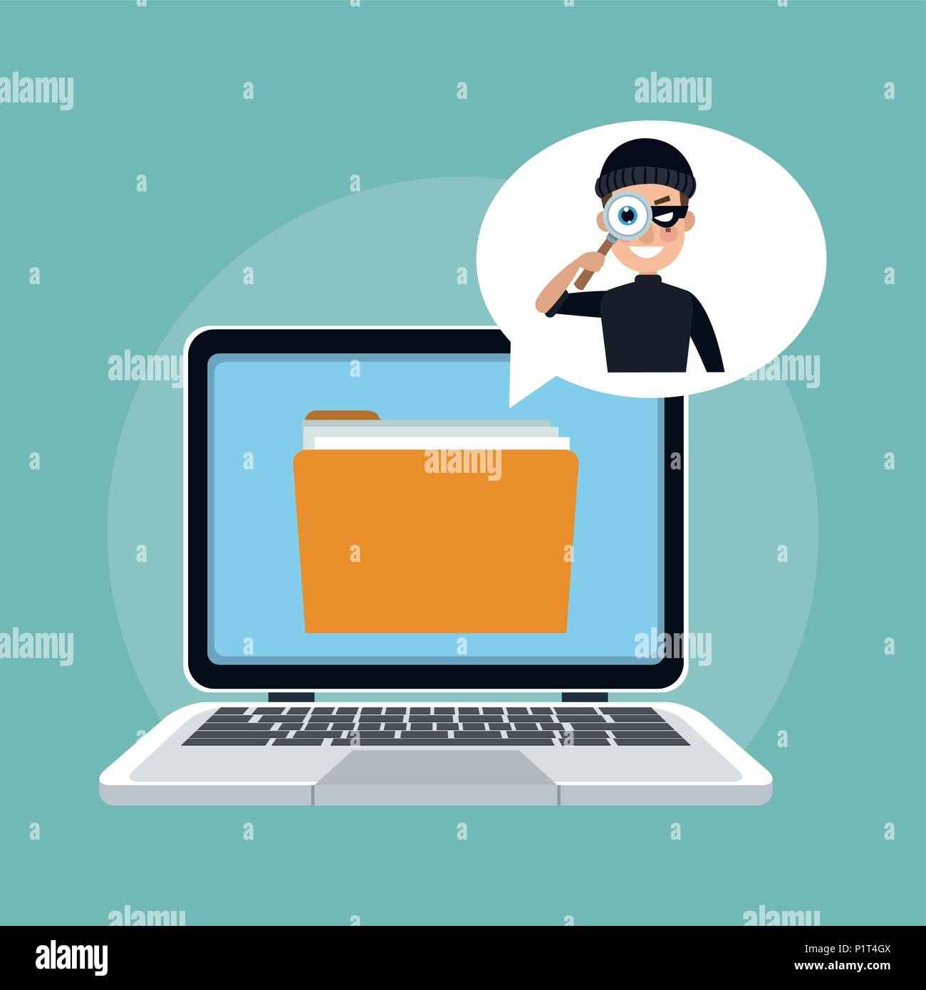 Hacker and security system Stock Vector