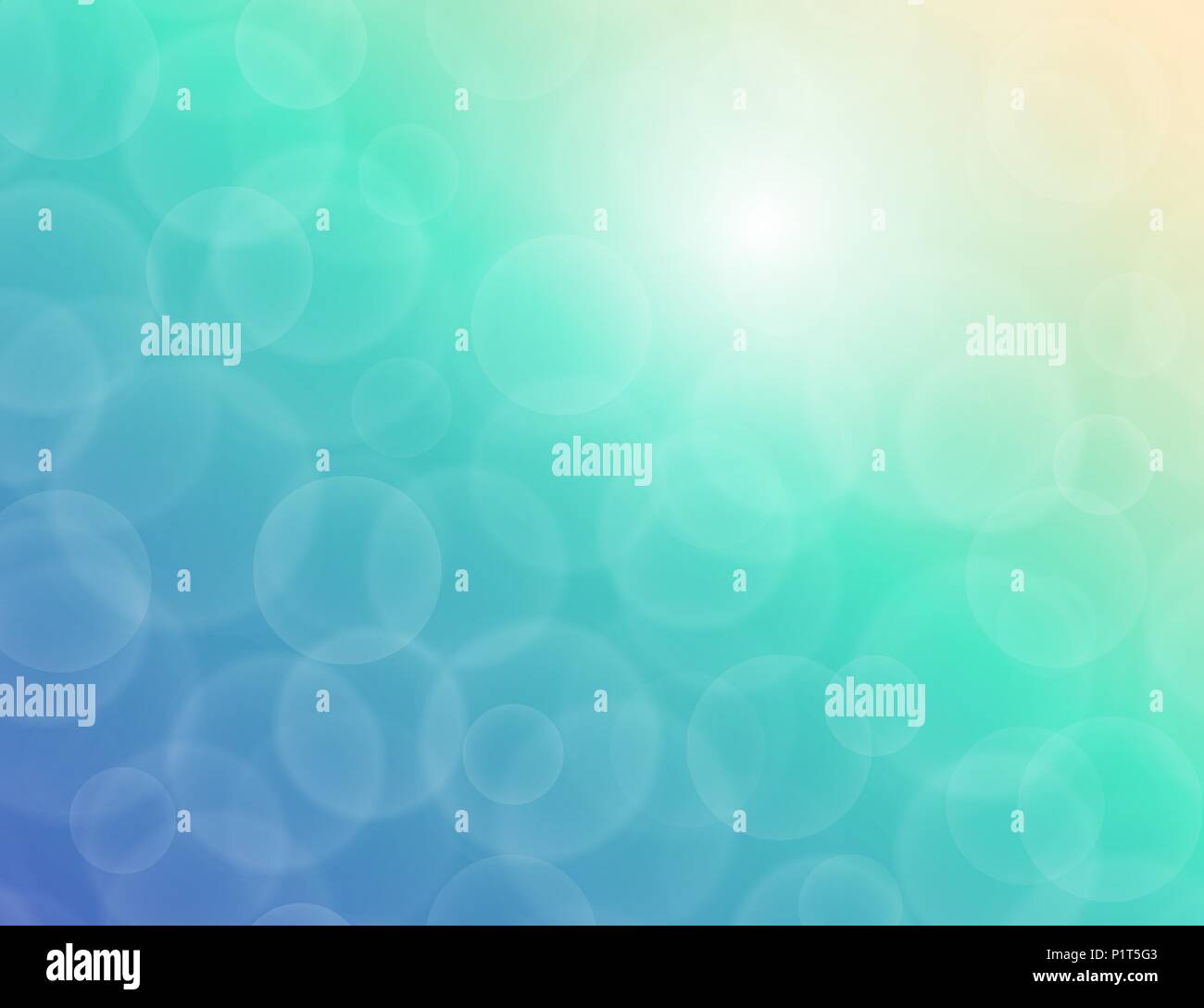 Vector bokeh texture on a bright two-tone blue-green background