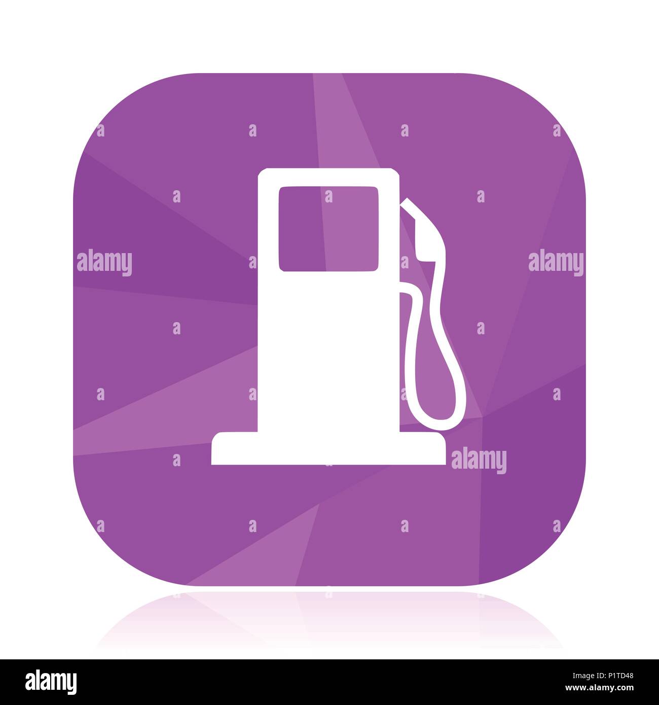 Petrol flat vector icon. Filling station violet web button. Gas