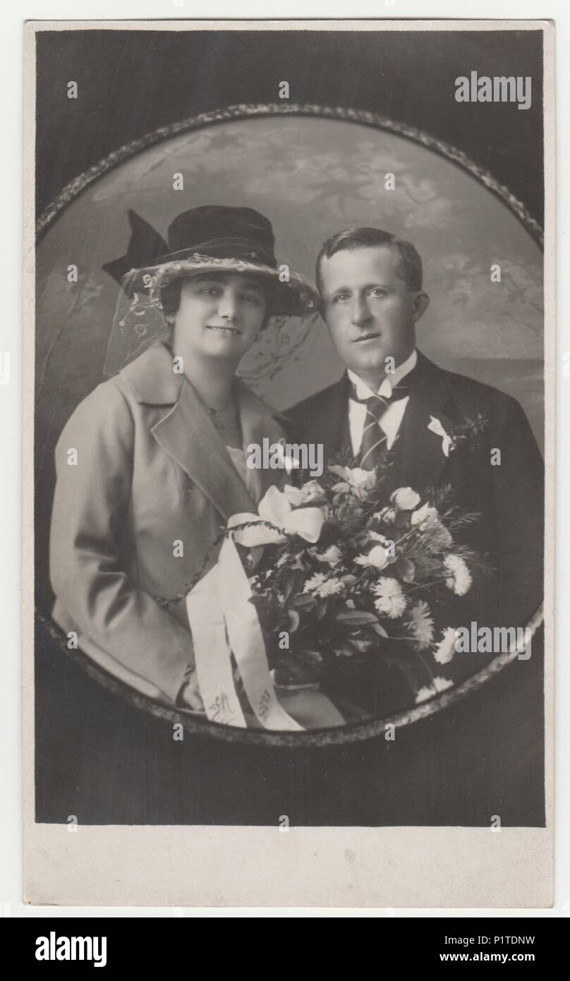 PRAGUE, THE CZECHOSLOVAK REPUBLIC CIRCA 1940s Vintage photo shows