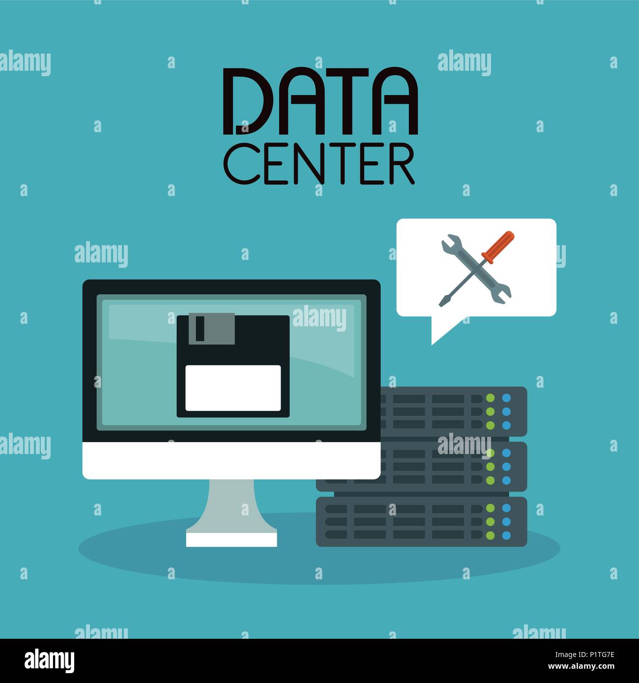 Data center technology Stock Vector Image & Art - Alamy