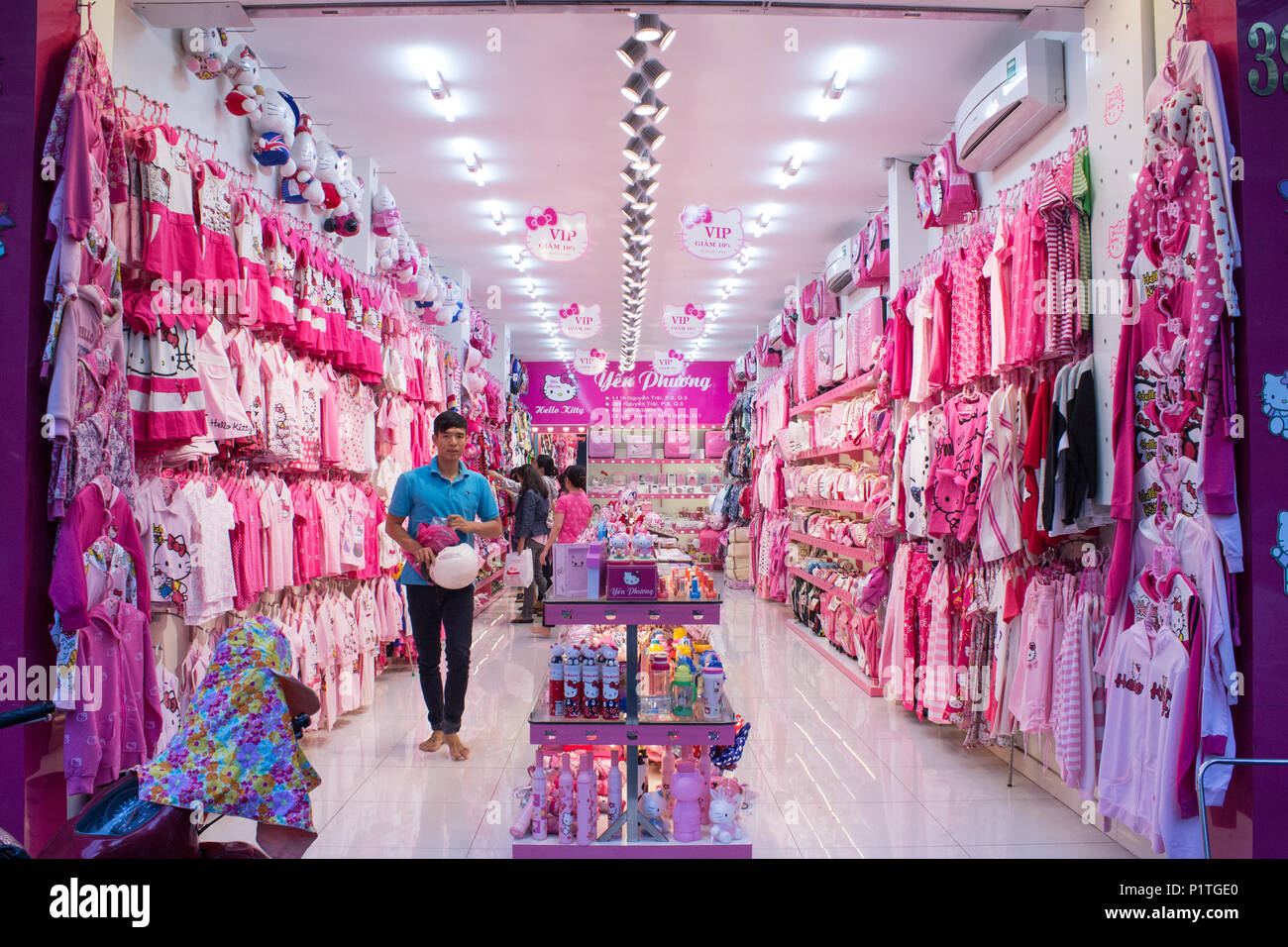 Saigon, Vietnam - January 2014: Interior of a Hello Kitty store retail shop in Ho Chi Minh City a.k.a.  Saigon , Vietnam Stock Photo