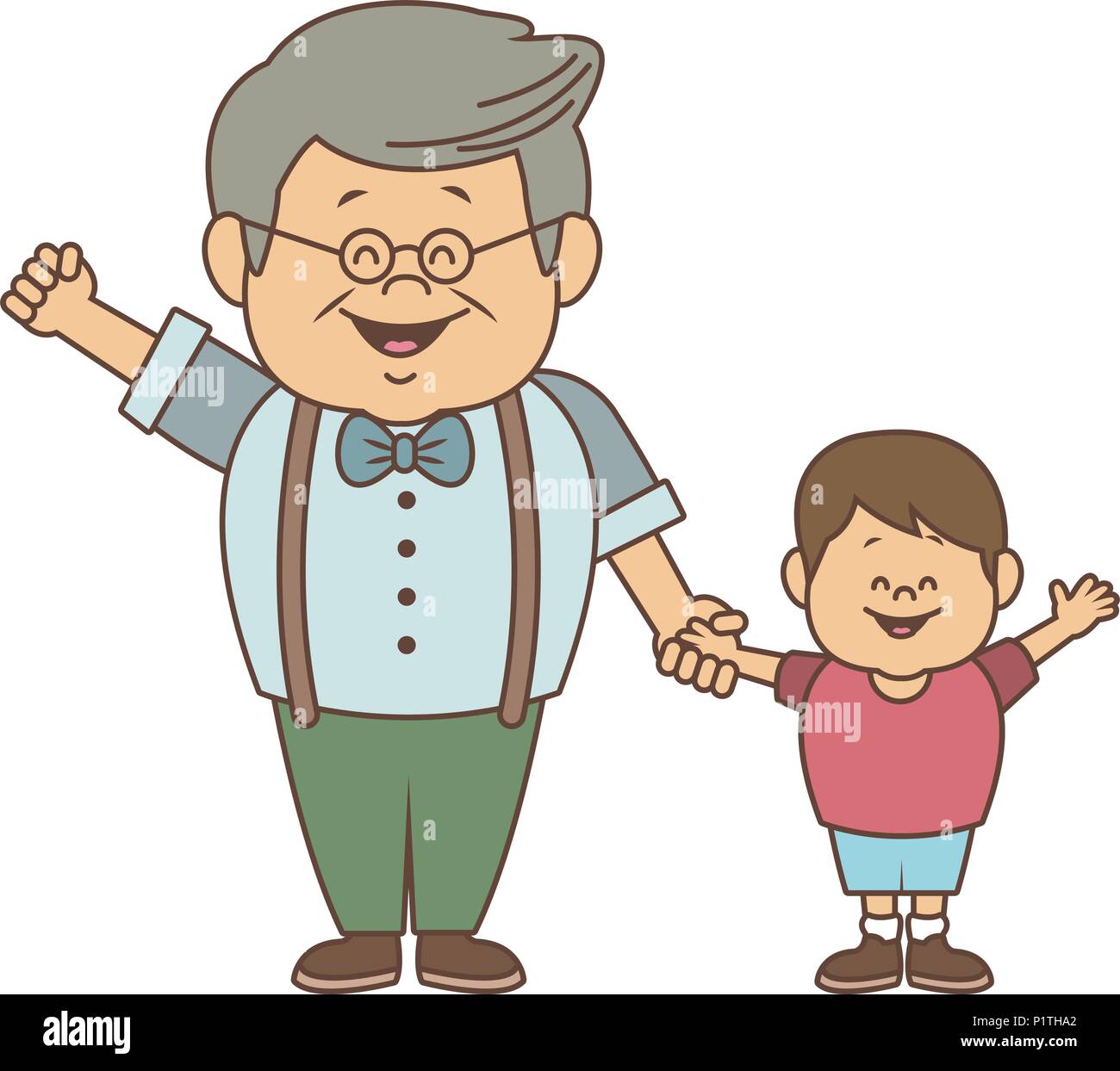 Cute grandfather with grandson Stock Vector Image & Art - Alamy