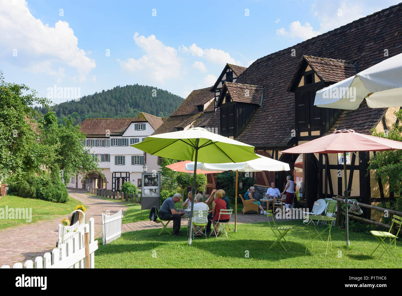 Calw: district Hirsau: ruins of Monastery of St. Peter and St. Paul, cafe in Germany, Baden-Württemberg, Schwarzwald, Black Forest Stock Photo