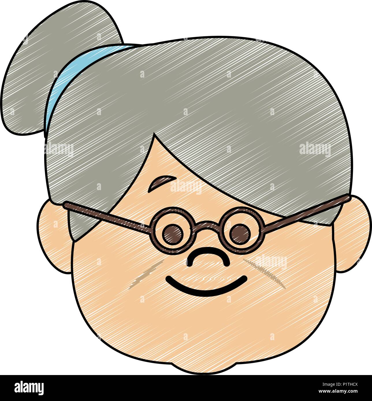 Cute grandmother face cartoon scribble Stock Vector Image & Art - Alamy