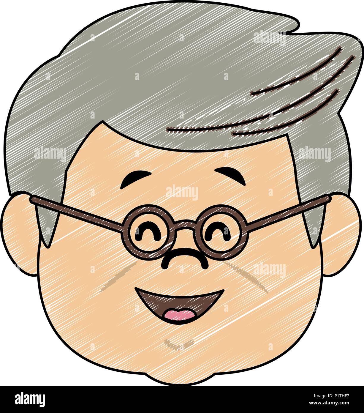 Cut grandfather face cartoon scribble Stock Vector Image & Art - Alamy