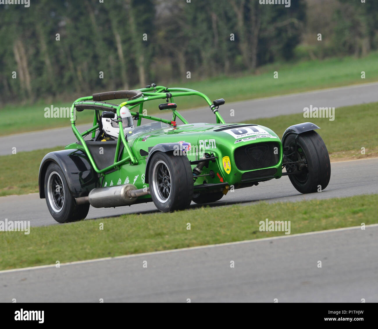 Mark Webster, Caterham R300, Open series, CSCC, Snetterton Motor racing circuit, Snetterton, Norfolk, England, Saturday 7th April 2018. Classic Sports Stock Photo