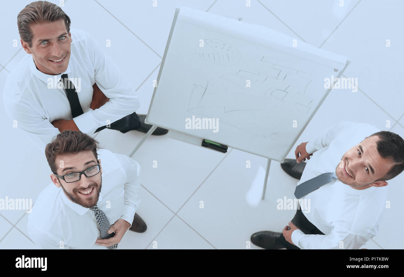 view from the top. business team standing in office hall Stock Photo ...