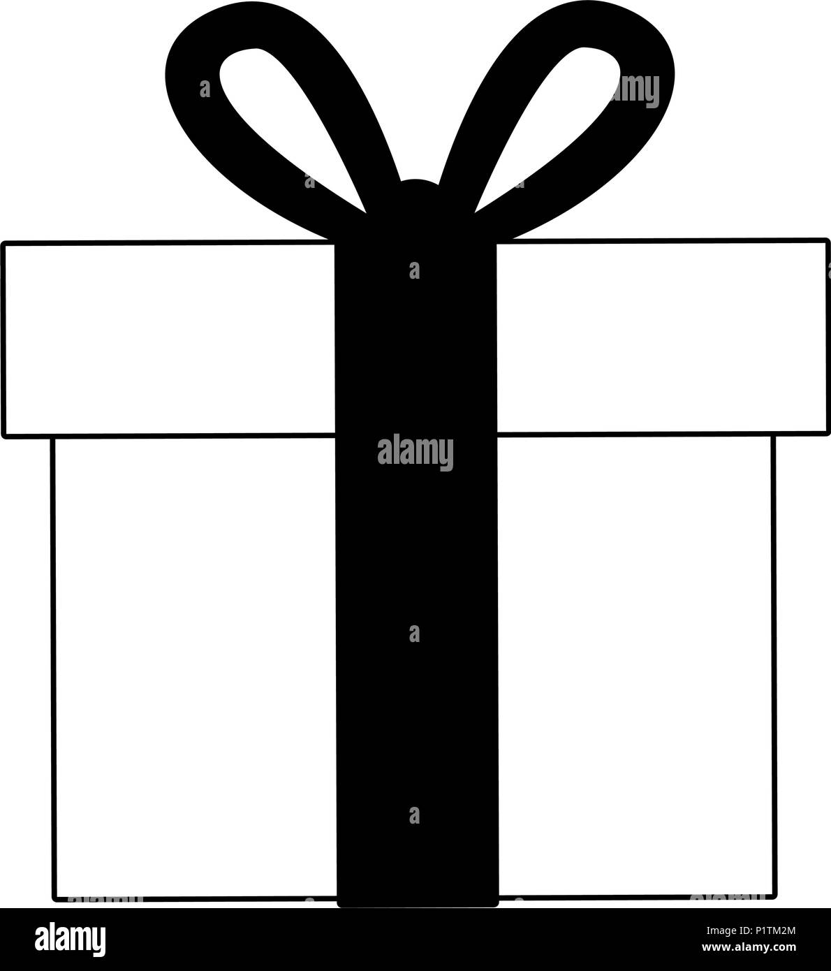 Giftbox present isolated in black and white Stock Vector Image & Art