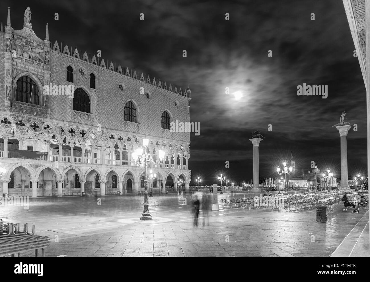 Bell tower night view Black and White Stock Photos & Images - Alamy