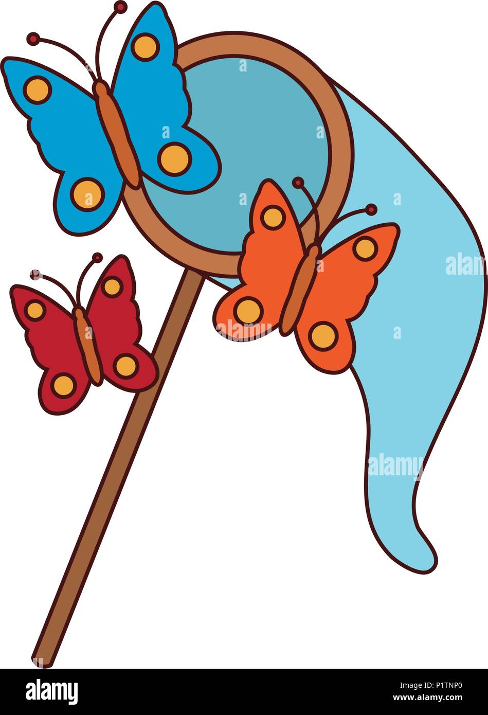 Butterflies catcher cartoon Stock Vector Image & Art Alamy