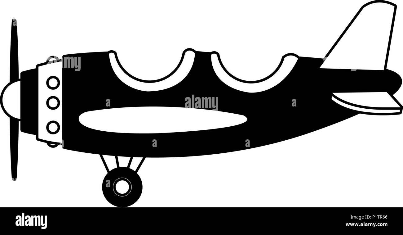 Cartoon Plane Black and White Stock Photos & Images - Alamy
