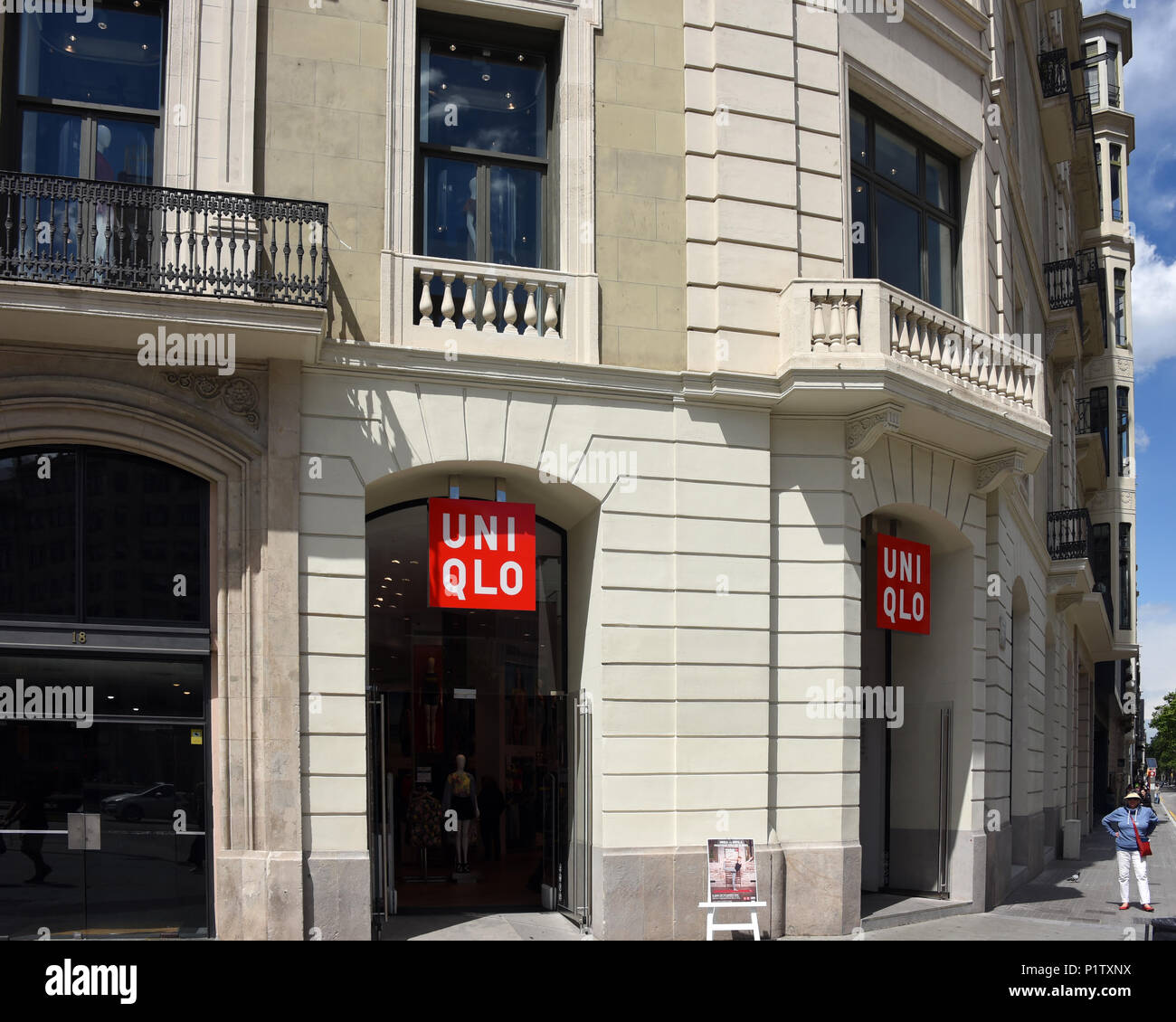 Barcelona, Spain - May 13, 2018: Uniqlo, the Japanese casual wear designer,  manufacturer and retailer, store on Passeig de Gràcia, a high end shoppin  Stock Photo - Alamy