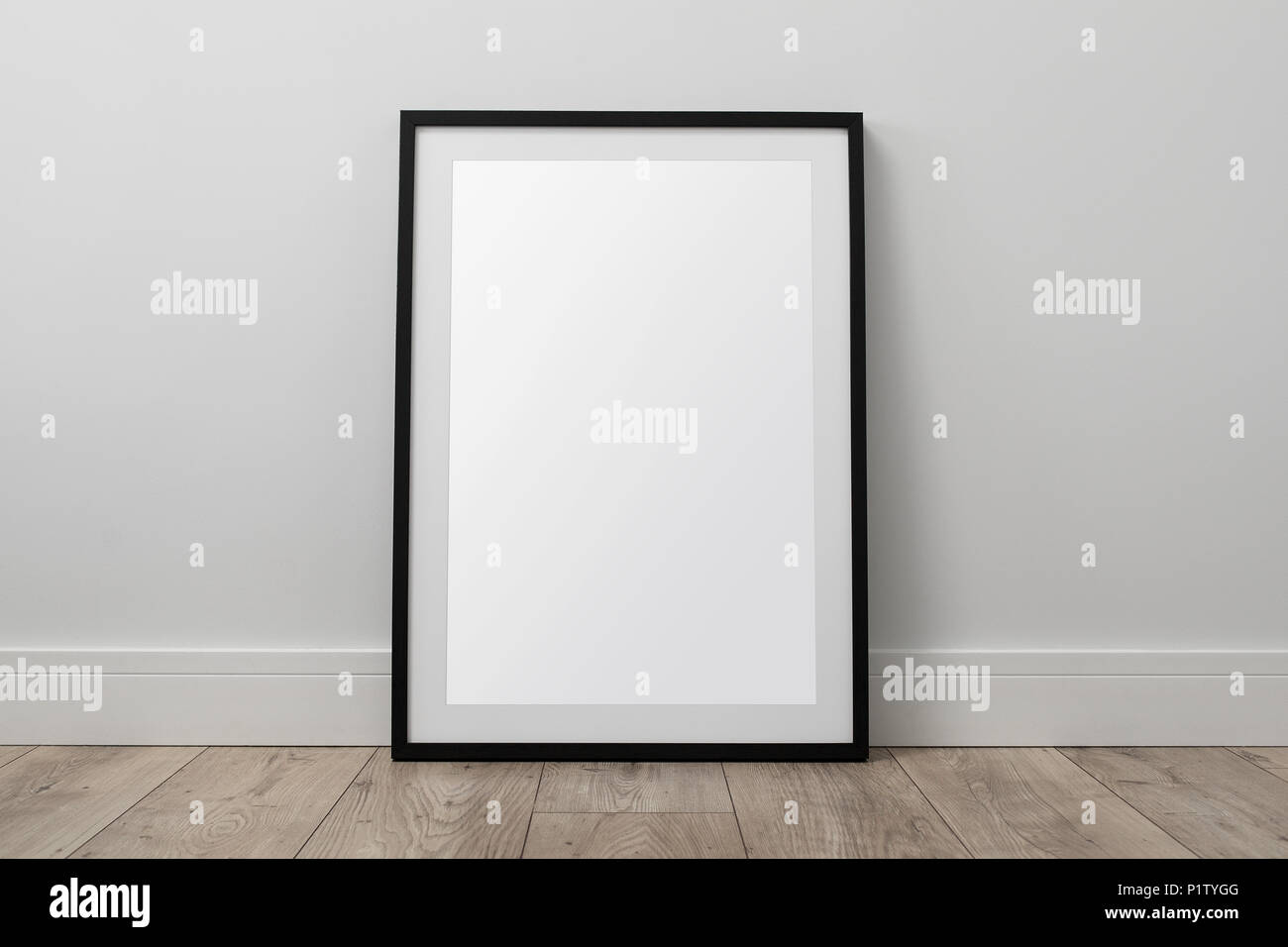 Blank picture frame on the floor with copy space Stock Photo Alamy