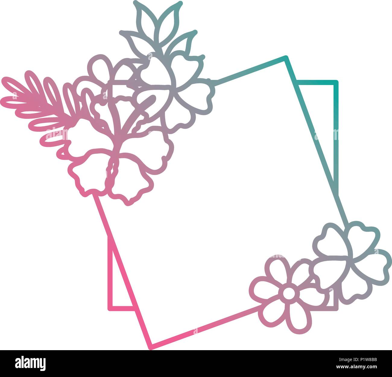 flowers and leafs garden frame Stock Vector Image & Art - Alamy