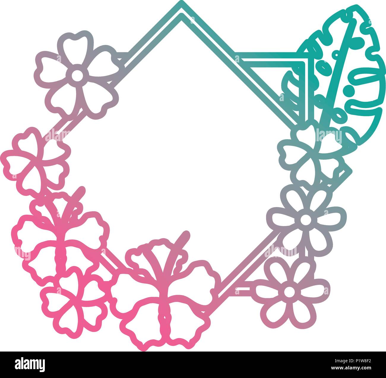 flowers and leafs garden frame Stock Vector Image & Art - Alamy