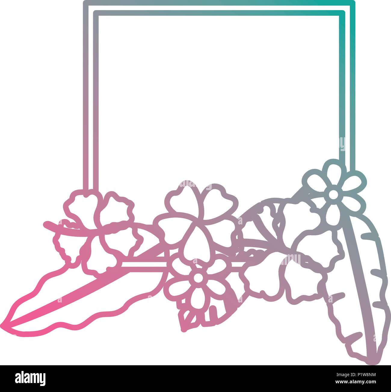 flowers and leafs garden frame Stock Vector Image & Art - Alamy