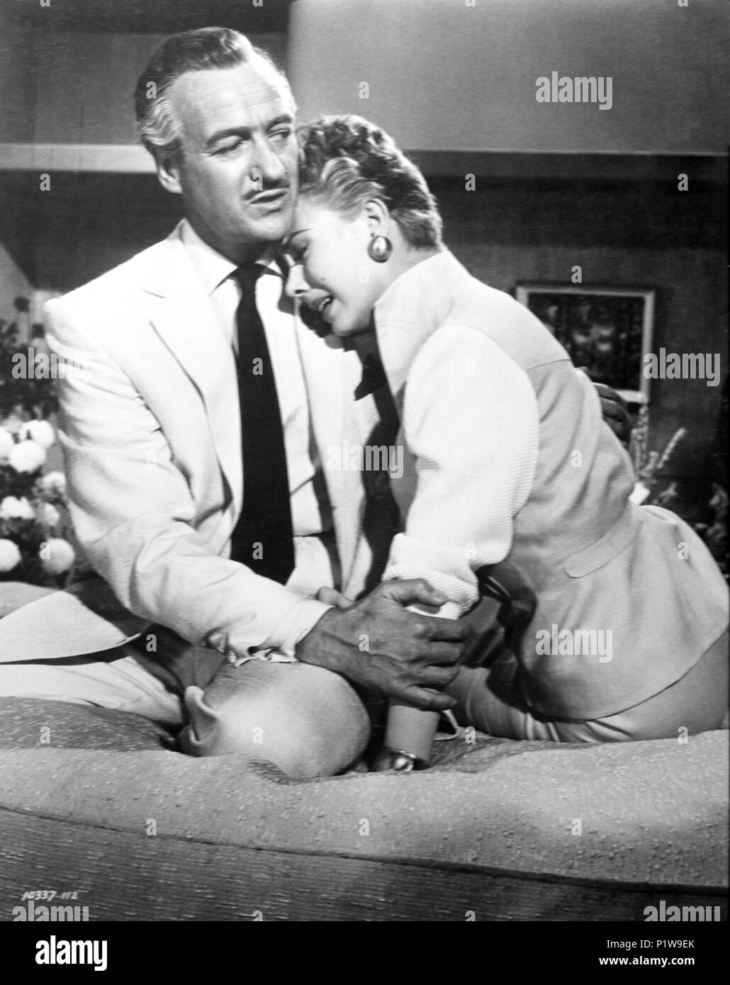 Original Film Title: THE BIRDS AND THE BEES.  English Title: THE BIRDS AND THE BEES.  Film Director: NORMAN TAUROG.  Year: 1956.  Stars: DAVID NIVEN; MITZI GAYNOR. Credit: PARAMOUNT PICTURES / Album Stock Photo
